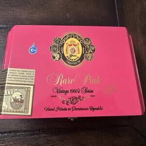 Arturo Fuente Rare Pink Signature Empty Wooden Cigar Box 7.25x5x2.5